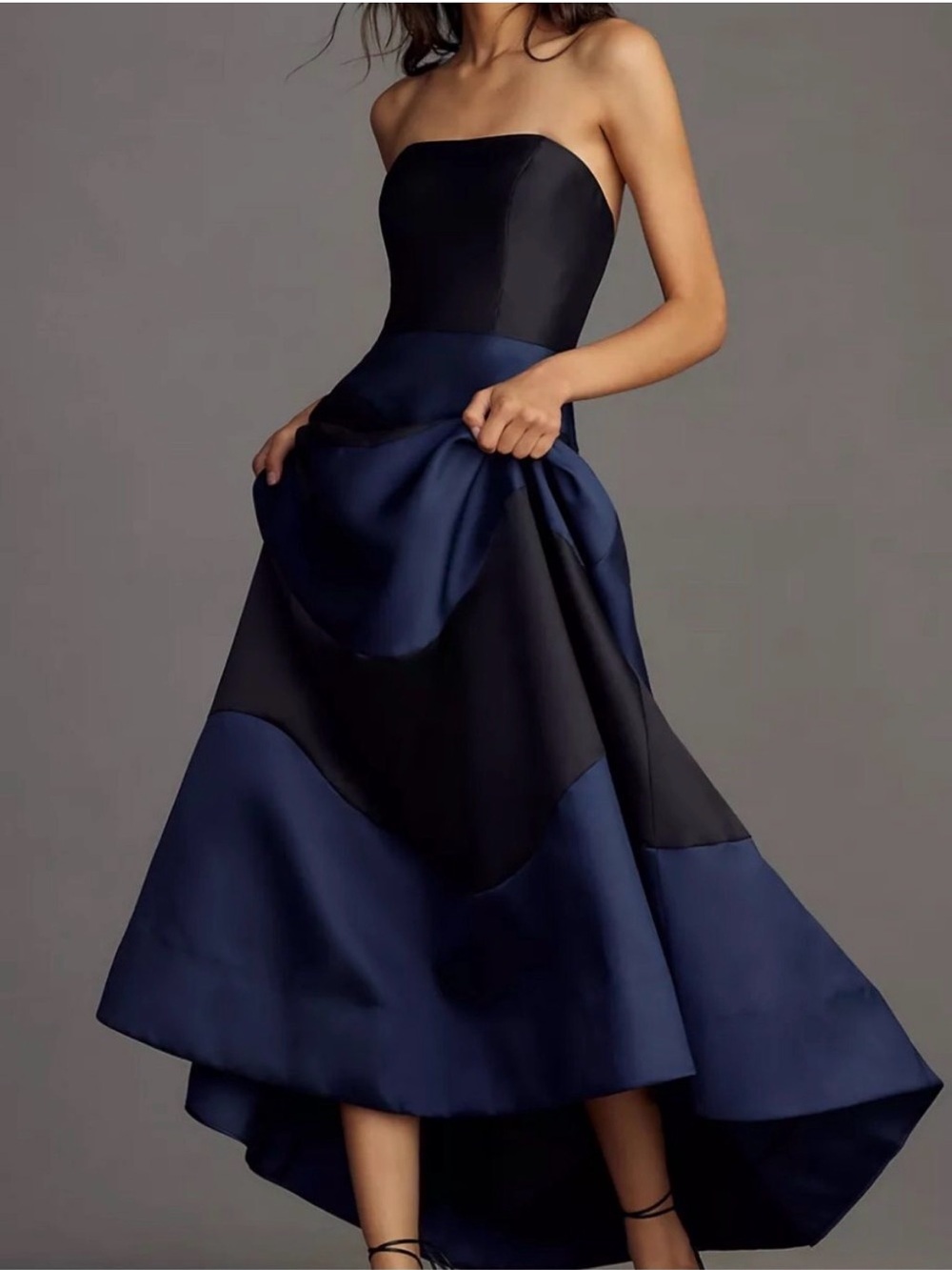 NWT HutchβRena Strapless Colorblock Maxi Dress Size 10